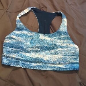 Lulu Blue White Print Mesh Bra